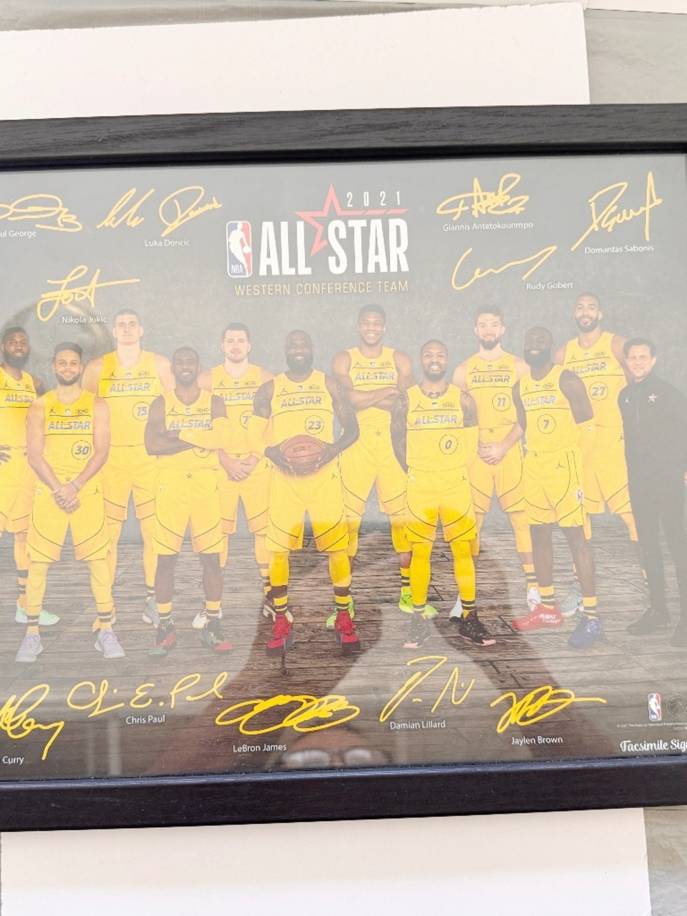 2021 NBA All Star West Team Facsimile Signature Framed Photo Highland Mint 15x12